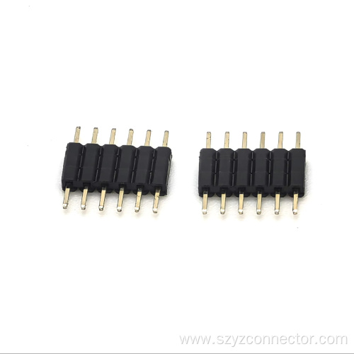 2.0mm Pitch Pin header Connector Single Row Straight SQ0.5mm H5.5mm With Threefold Layer Plastic 1*6P